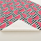 Süße Wassermelone auf den Streifen schwarz u. Sherpadecke (3/4)