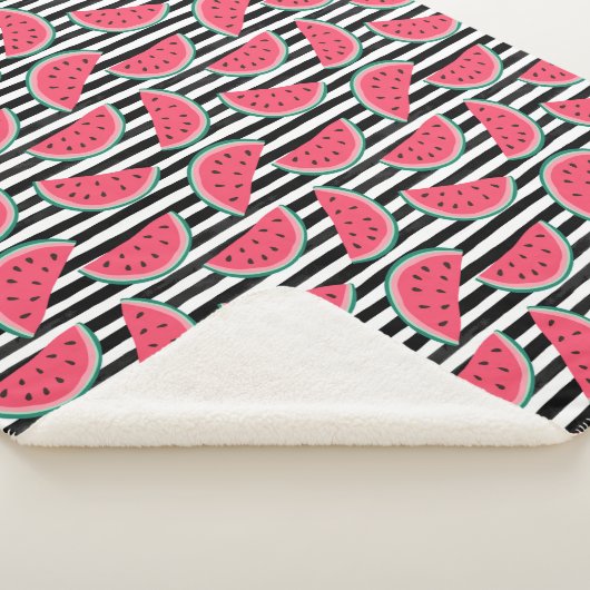 Süße Wassermelone auf den Streifen schwarz u. Sherpadecke (3/4)