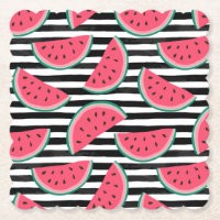 Süße Wassermelone auf den Streifen schwarz u.