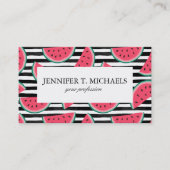 Süße Wassermelone auf den Streifen schwarz u. Visitenkarte (Vorderseite)