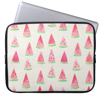 Süße Wassermelone: nahtloses Wasserfarbmuster. Laptopschutzhülle