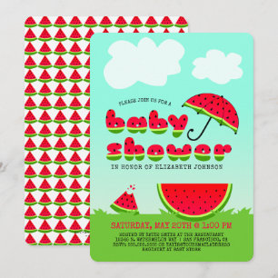 Süße Wassermelonen-Baby-Shower-Einladung Einladung