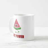 Süße Wassermelonen-Figur-Design mit Fruchtpower Kaffeetasse (Vorderseite Links)