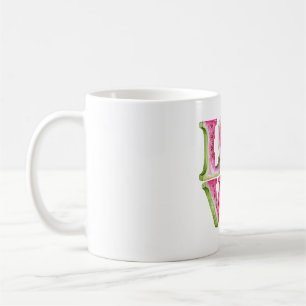 Süße Wassermelonen-Liebesherz-Gestaltung Kaffeetasse