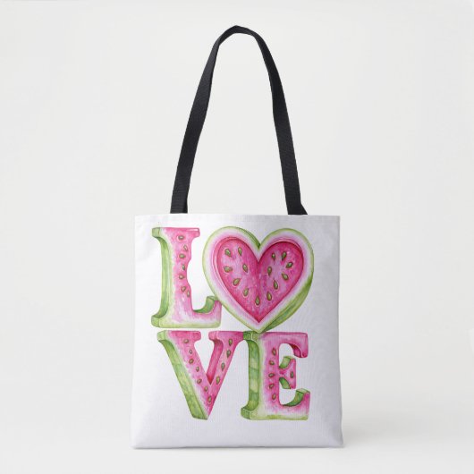 Süße Wassermelonen-Liebesherz-Gestaltung Tasche (Vorderseite)