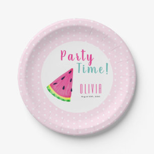 Süße Wassermelonen-Mädchen-Geburtstag Pappteller