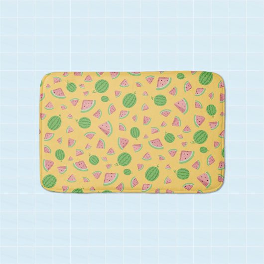 Süße Wassermelonen-Muster-gelbe Badematte