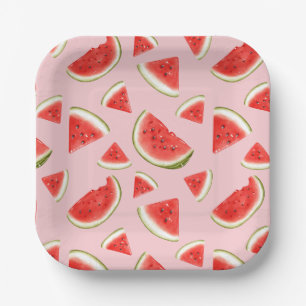 Süße Wassermelonen-Muster Rosa Kinderparty Pappteller