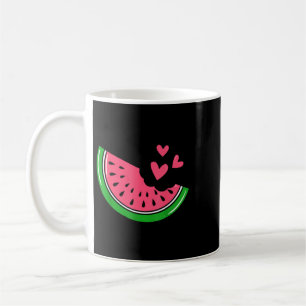 Süße Wassermelonen-Scheibe mit Herzen angebissen S Kaffeetasse