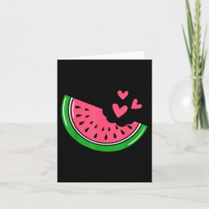 Süße Wassermelonen-Scheibe mit Herzen angebissen S Karte