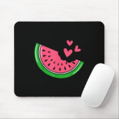 Süße Wassermelonen-Scheibe mit Herzen angebissen S Mousepad (Mit Mouse)