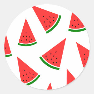 Süße Wassermelonen-Scheiben-Muster Runder Aufkleber