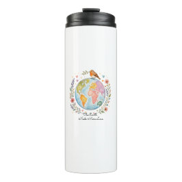Süße Watercolor Earth Day Thermotasse - Eco Thermosbecher