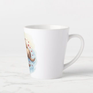 Süße Watercolor-Tiere in Liebe Latte Tasse