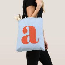 Süße weiche blaue orangefarbene Monogramm-Retro-Be