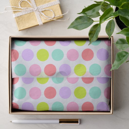 Süße weiche Pastell-Punkte-Muster Seidenpapier (Geschenk)