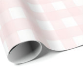 Süße weiche rosa Gingham-Geburtstags Geschenkpapier (Rolleneckpunkt)