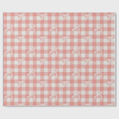Süße weiche rosa Gittermuster & Schleifen Geschenkpapier (Flach)