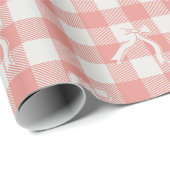 Süße weiche rosa Gittermuster & Schleifen Geschenkpapier (Rolleneckpunkt)