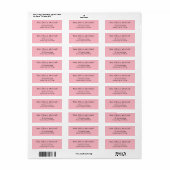 Süße weiche rosa minimale Adressetiketten (Vorne)
