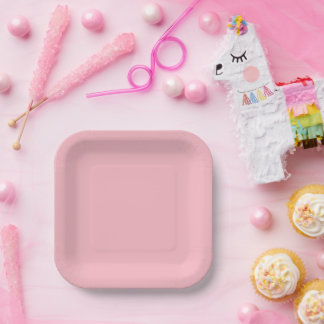 Süße weiche rosa Papierplatten Pappteller