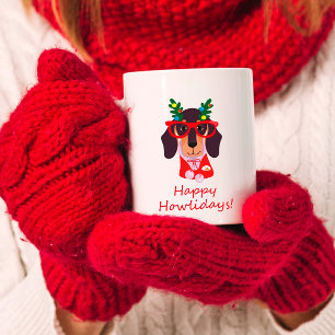 Süße Weihnachten Frohe Howlidays Doxie Dachshund H Kaffeetasse