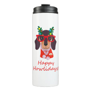Süße Weihnachten Frohe Howlidays Doxie Dachshund H Thermosbecher