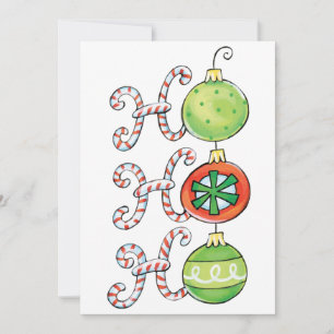 Süße Weihnachten Ho Ho Ho, Candy Canes Ornamente Einladung