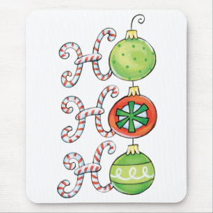 Süße Weihnachten Ho Ho Ho, Candy Canes Ornamente Mousepad