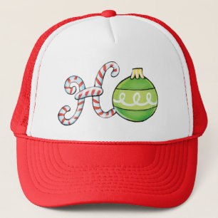 Süße Weihnachten Ho Ho Ho, Candy Canes Ornamente Truckerkappe