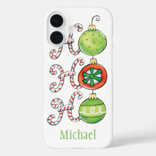 Süße Weihnachten Ho Ho Ho, Zuckerstangen Ornamente iPhone 16 Hülle