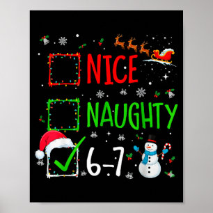 Süße Weihnachten Nice Naughty 6-7 Schneemann Holid Poster
