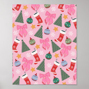 Süße Weihnachten Pink Poster