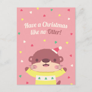 Süße Weihnachten wie kein Otter-Wortwitz-Grußkarte Postkarte