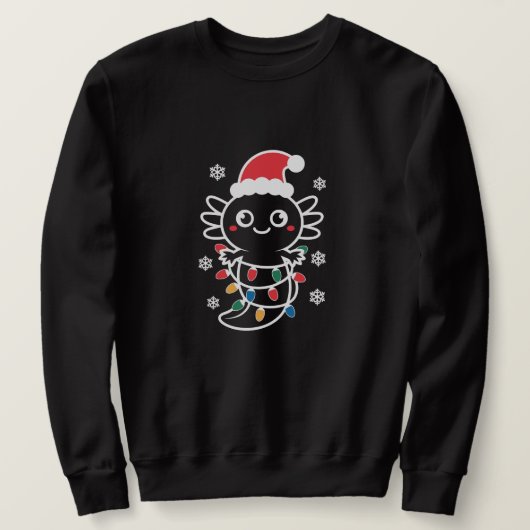 Süße Weihnachts Axolotl Lichter Sweatshirt (Design vorne)