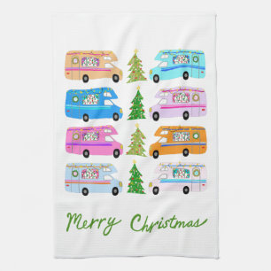 Süße Weihnachts-Camper Vintage-Motorhomes RV Xmas Geschirrtuch