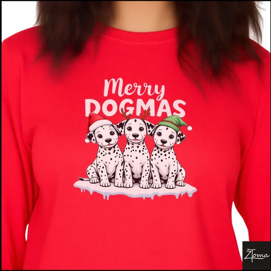 Süße Weihnachts-Dalmatiner-Welpen Dogmen Grafik T-Shirt