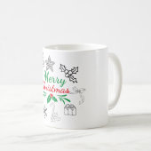 Süße Weihnachts-Doodle-Kaffeetasse Kaffeetasse (VorderseiteRechts)