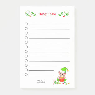 Süße Weihnachts-Elf-Dinge-zu-tun-Post-it-Notes Post-it Klebezettel