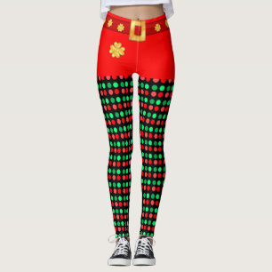 Süße Weihnachts-Elf gepunktete Leggings