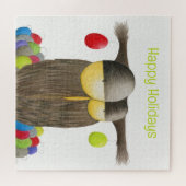 Süße Weihnachts-Eulen-Illustration Puzzle (Horizontal)