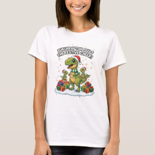 Süße Weihnachts-Fukuiraptor-Familie – Festliche Di T-Shirt