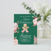 Süße Weihnachts-Geburtstagsfeier Postkarte (Stehend Vorderseite)