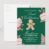 Süße Weihnachts-Geburtstagsfeier Postkarte (Vorne/Hinten)