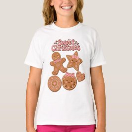 Süße Weihnachts-Gingerbread-Cookies-Bogen Sterne N T-Shirt