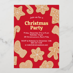 Süße Weihnachts-Gingerbread-Cookies Folieneinladung