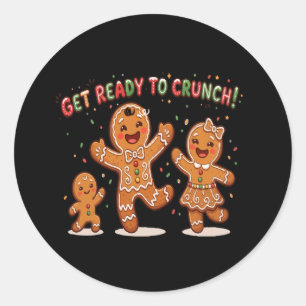 Süße Weihnachts-Gingerbread-Familie Runder Aufkleber