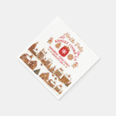 Süße Weihnachts-Gingerbread-Häuser-Kekse Serviette (Ecke)