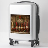 Süße Weihnachts-Gnome Frohe Aufkleber (Koffer)