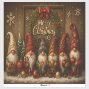 Süße Weihnachts-Gnome Frohe Aufkleber